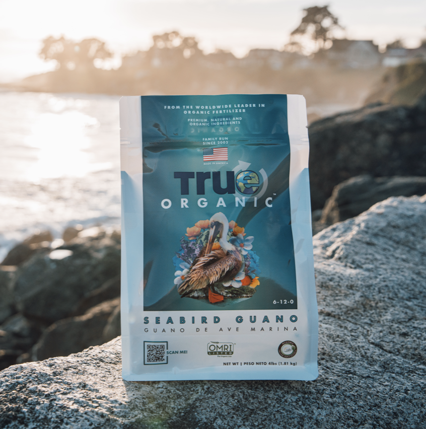 a photo of a bag of True organic's seabird guano