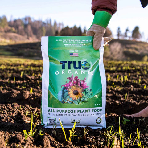A photo of a bag of True Organic's all purpose plant food granules