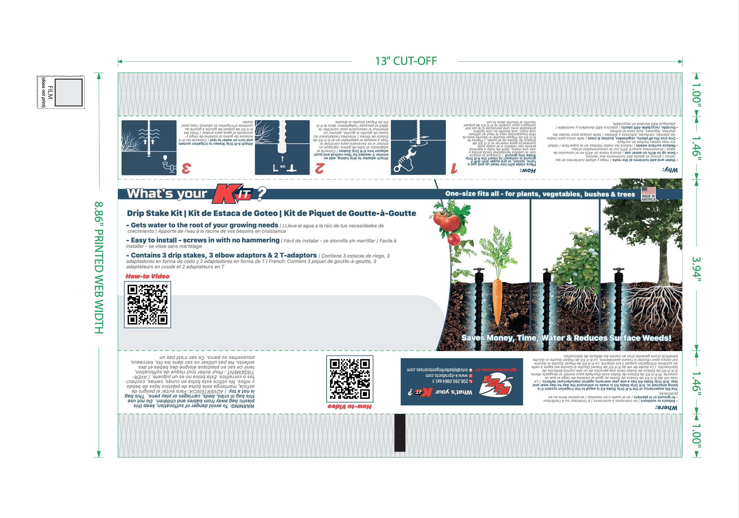 K-It Drop Stake Packaging Dielines